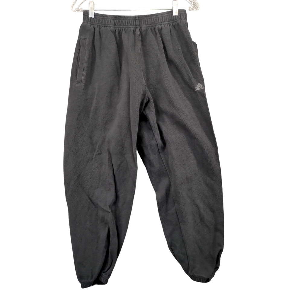 Adidas Joggers Sweatpants Mens Size Small Black Pockets Logo